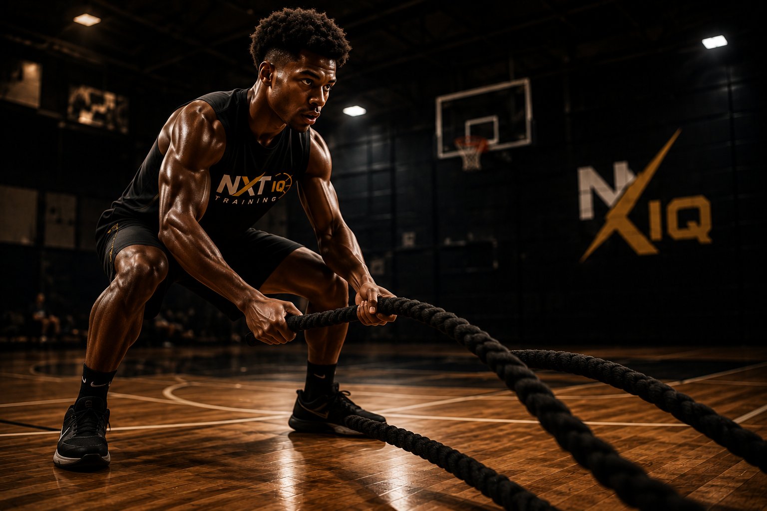 Athlete training with resistance band